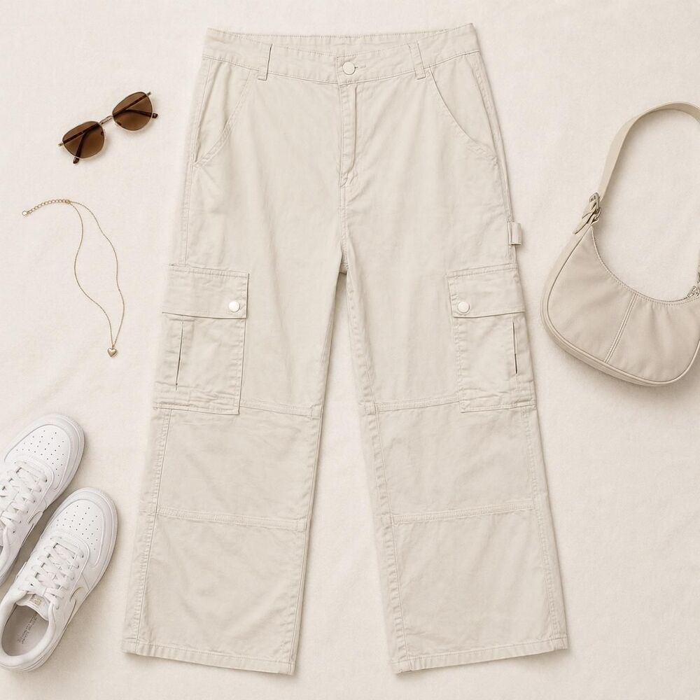 Unbranded Women's Cream and Tan Trousers